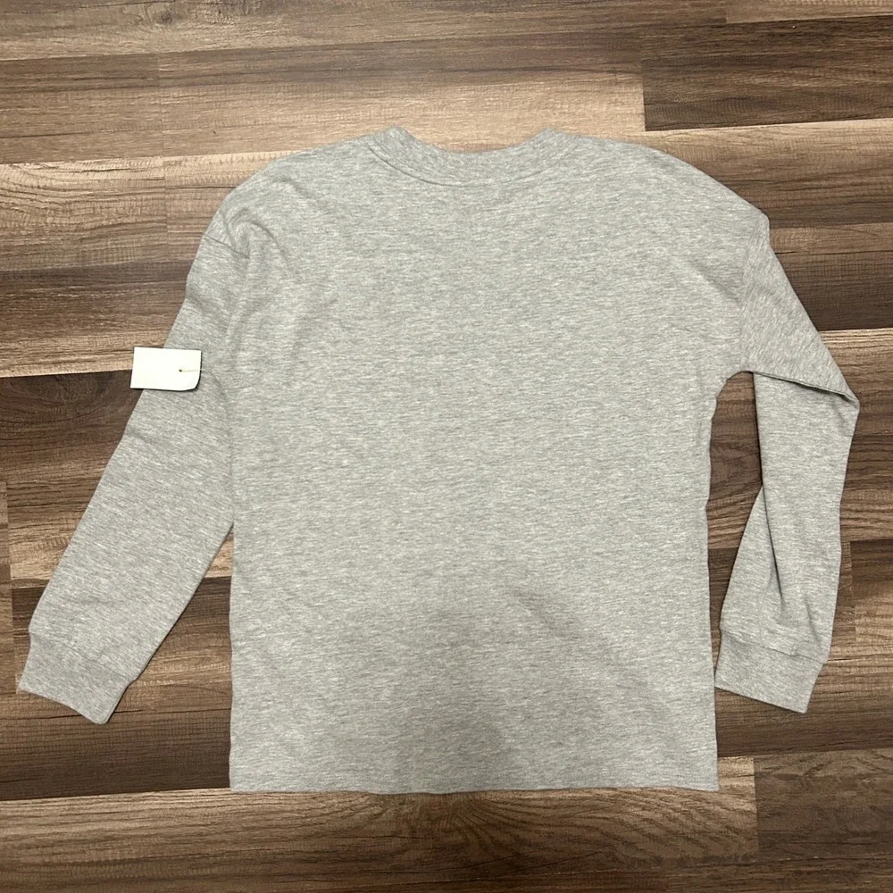 T&B Graphic Tee Kids L 10/12 Grey NEW Pwr To The Grls Long Sleeve Shirt Feminist